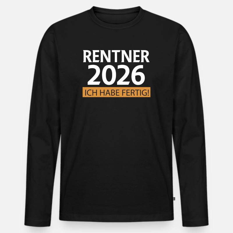 Rentner 2026 - Männer Premium Bio Langarmshirt - Schwarz