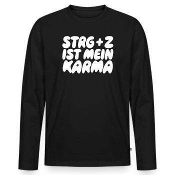 Ctrl+Z Karma – Ctrl+Z est Karma - T-shirt manches longues Premium bio Homme - noir - Devant - Nico (187cm)
