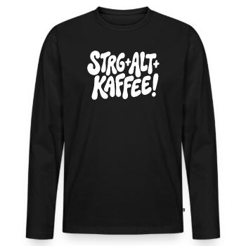 Ctrl Alt Coffee Design - Men's Premium Organic Long Sleeve Shirt - black - Front - Nico (187cm)