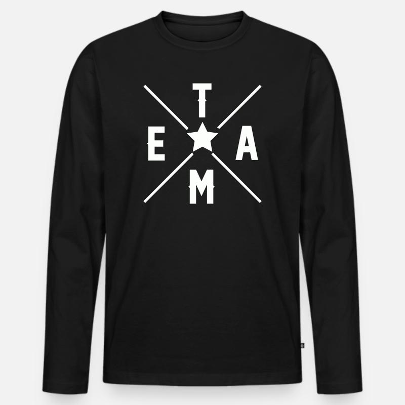 Team - Männer Premium Bio Langarmshirt - Schwarz