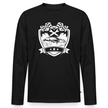 Auto KFZ Shield Logo - Männer Premium Bio Langarmshirt - Schwarz - Vorne - Nico (187cm)