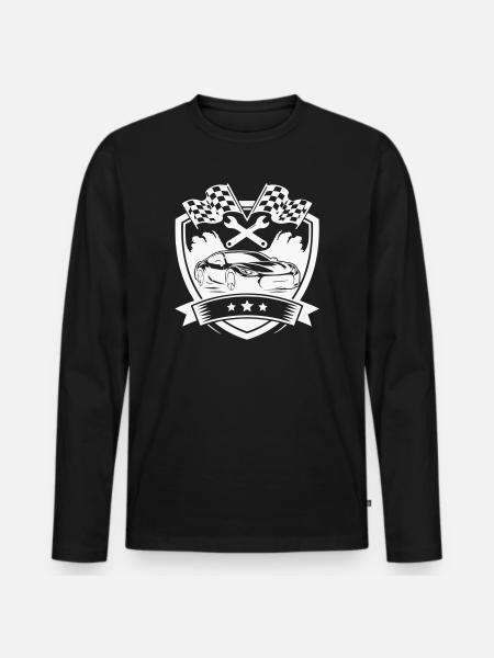 Car Shield Logo - Men's Premium Organic Long Sleeve Shirt - black