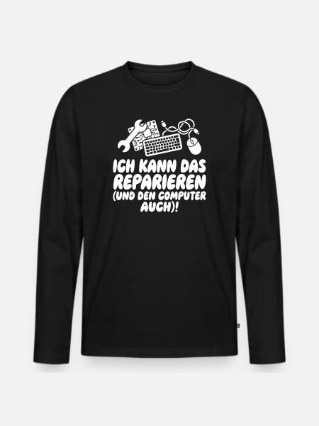 I'll fix this (and the computer) - Men's Premium Organic Long Sleeve Shirt - black