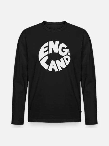 Conception du logo Engand Round - T-shirt manches longues Premium bio Homme - noir