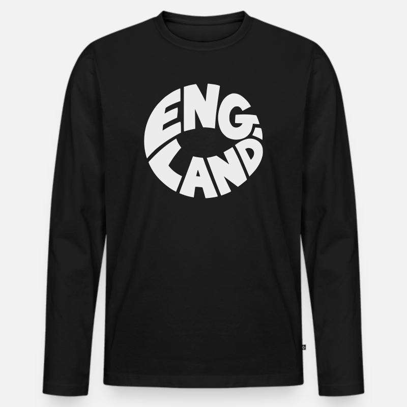 Conception du logo Engand Round - T-shirt manches longues Premium bio Homme - noir