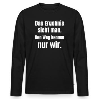Nous seuls connaissons le chemin vers la remise des diplômes - T-shirt manches longues Premium bio Homme - noir - Devant - Nico (187cm)
