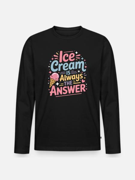 eiscreme Sprüche Eis Lustiges Kayak Geschenk - Men's Premium Organic Long Sleeve Shirt - black