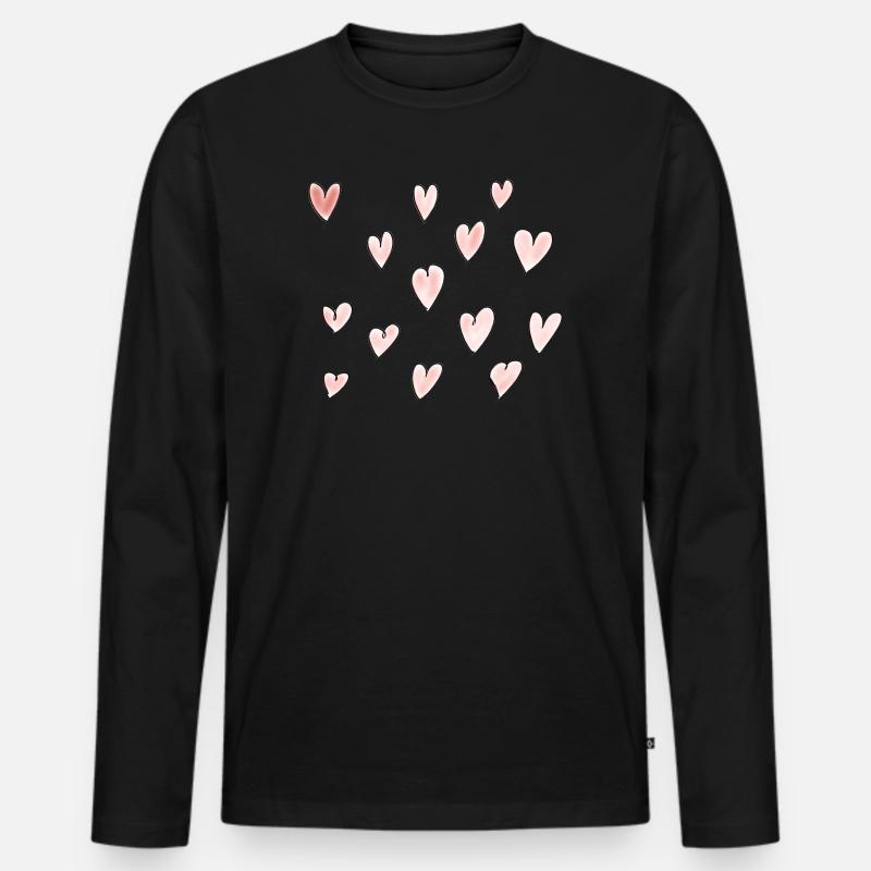 Serduszka – Herz - Männer Premium Bio Langarmshirt - Schwarz