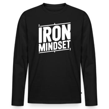 Eiserne Denkweise - Männer Premium Bio Langarmshirt - Schwarz - Vorne - Nico (187cm)