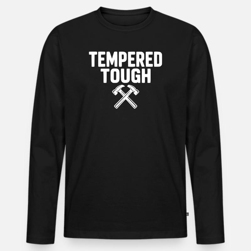 Tempered Tough - Männer Premium Bio Langarmshirt - Schwarz