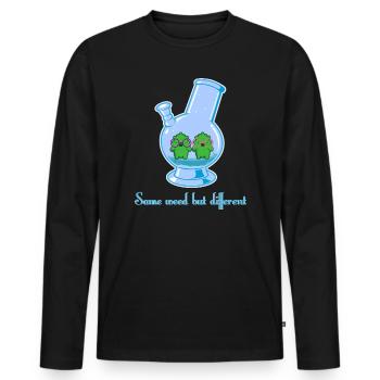 Same weed but different - Männer Premium Bio Langarmshirt - Schwarz - Vorne - Nico (187cm)