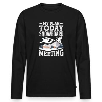 Snowboarden Snowboardtreffen Sessellift - Männer Premium Bio Langarmshirt - Schwarz - Vorne - Nico (187cm)