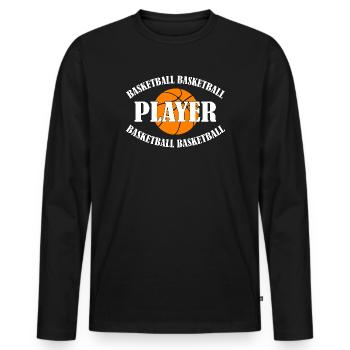 BASKET-BALL - JOUEUR - T-shirt manches longues Premium bio Homme - noir - Devant - Nico (187cm)