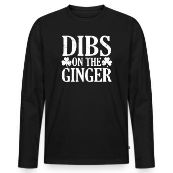Ich nehme den Ginger Funny St. Patrick's Day Kleeblatt - Männer Premium Bio Langarmshirt - Schwarz - Vorne - Nico (187cm)