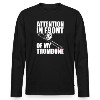 Attention Tromboniste Tromboniste Tromboniste - T-shirt manches longues Premium bio Homme - noir - Devant - Nico (187cm)