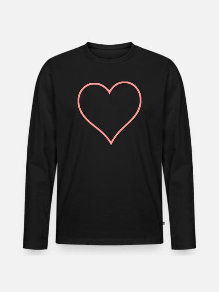 Saint-Valentin Cœur Rose, St.valentin - T-shirt manches longues Premium bio Homme - noir