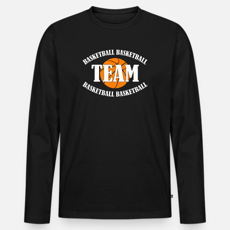 BASKETBALL TEAM - Männer Premium Bio Langarmshirt - Schwarz