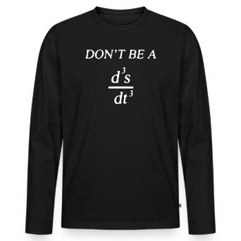 Ne sois pas un idiot - T-shirt manches longues Premium bio Homme - noir - Devant - Nico (187cm)