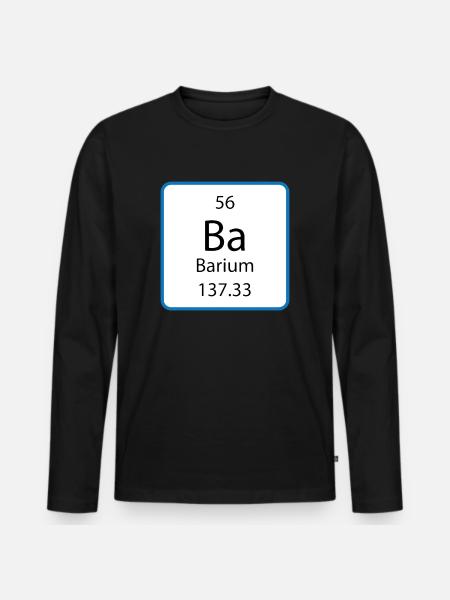Ba Chemistry Periodic Table - Men's Premium Organic Long Sleeve Shirt - black