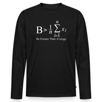 Être supérieur à la moyenne - T-shirt manches longues Premium bio Homme - noir - Devant - Nico (187cm)