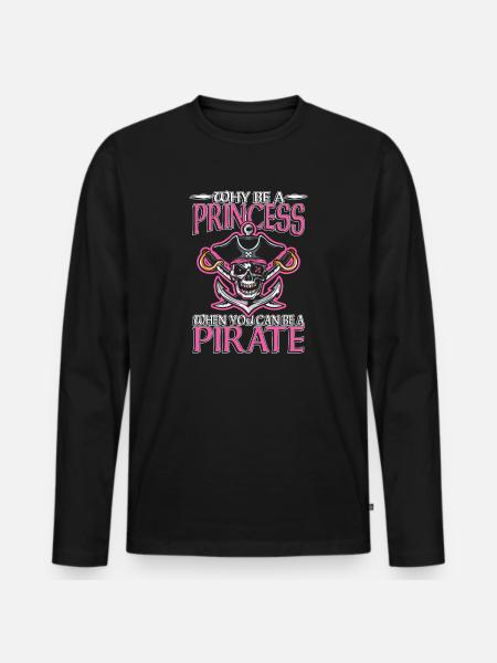 Pirate Princess Skull Edition - Men's Premium Organic Long Sleeve Shirt - black