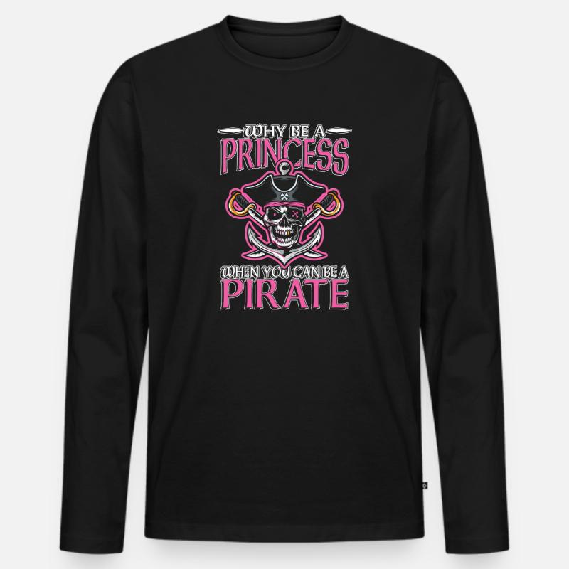Piratenprinzessin Schädel Edition - Männer Premium Bio Langarmshirt - Schwarz
