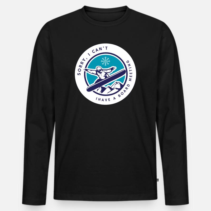 Snowboarding Board Meeting - Männer Premium Bio Langarmshirt - Schwarz
