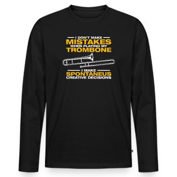 Trombone spontané Tromboniste Tromboniste - T-shirt manches longues Premium bio Homme - noir - Devant - Nico (187cm)
