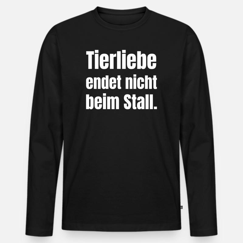 Tierliebe endet nicht beim Stall - Männer Premium Bio Langarmshirt - Schwarz