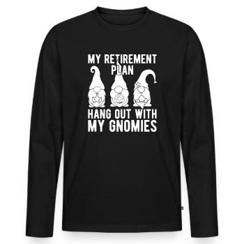 Gnome Costume Men My Plan Hang Out With My Gnome - Männer Premium Bio Langarmshirt - Schwarz - Vorne - Nico (187cm)