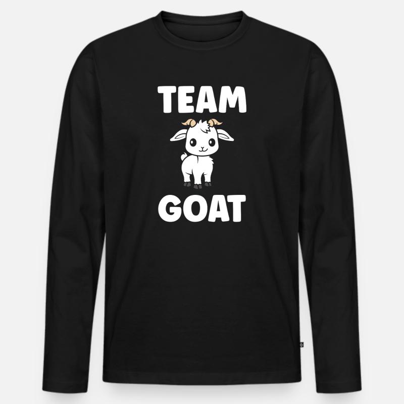 Team Ziegen-Süße Illustration - Männer Premium Bio Langarmshirt - Schwarz