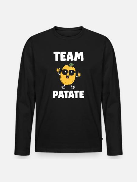 Team Potato Smiling Mascot - Men's Premium Organic Long Sleeve Shirt - black