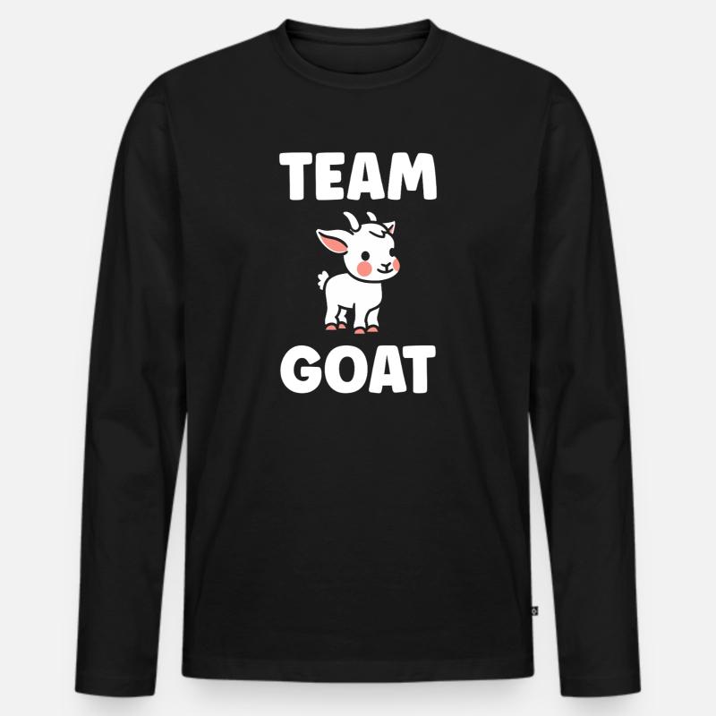 GOAT-Ziegen-Maskottchen-Team - Männer Premium Bio Langarmshirt - Schwarz