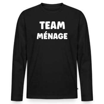 TEAM MÉNAGE - T-shirt manches longues Premium bio Homme - noir - Devant - Nico (187cm)