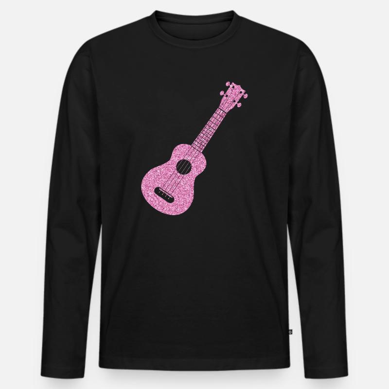 Hawaiian Ukulele Uke Diamonds - Männer Premium Bio Langarmshirt - Schwarz