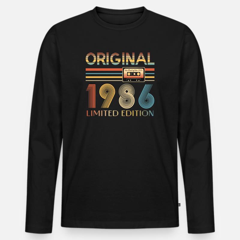 40-jähriges Jubiläum Originalgeschenk 1986 - Männer Premium Bio Langarmshirt - Schwarz