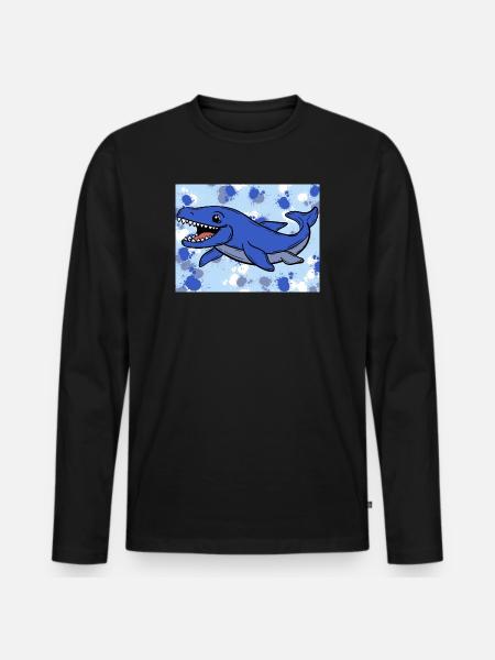 Mosasaurus Dino - T-shirt manches longues Premium bio Homme - noir