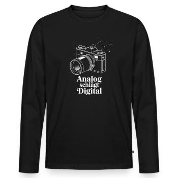 Photographie numérique rétro Beats Analog - T-shirt manches longues Premium bio Homme - noir - Devant - Nico (187cm)