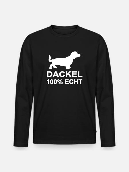 Dackel - Männer Premium Bio Langarmshirt - Schwarz