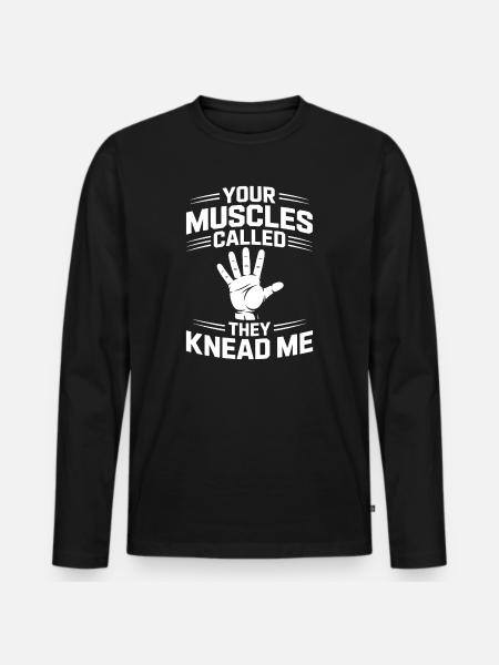 Masseuse Sayings Massage Funny Masseur Gift - Men's Premium Organic Long Sleeve Shirt - black