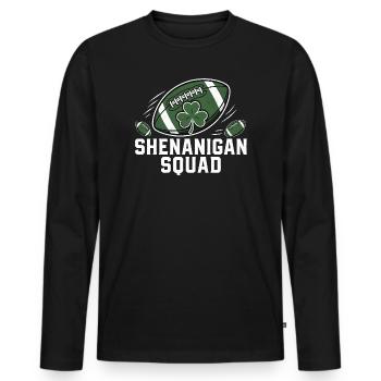 Équipe de Football Trèfle Style Vintage - T-shirt manches longues Premium bio Homme - noir - Devant - Nico (187cm)
