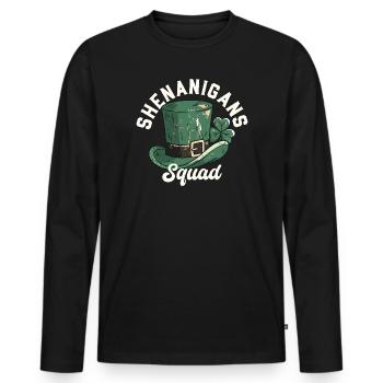Shenanigans Squad Leprechaun-Hut - Männer Premium Bio Langarmshirt - Schwarz - Vorne - Nico (187cm)