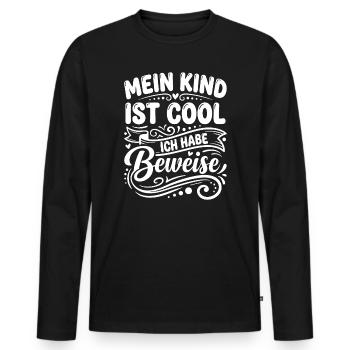 My Kid Is Cool Proofs - Men's Premium Organic Long Sleeve Shirt - black - Front - Nico (187cm)