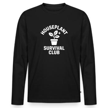Houseplant Survival Club Plants - Men's Premium Organic Long Sleeve Shirt - black - Front - Nico (187cm)
