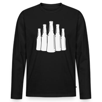 Beer Bottles Silhouette - Men's Premium Organic Long Sleeve Shirt - black - Front - Nico (187cm)