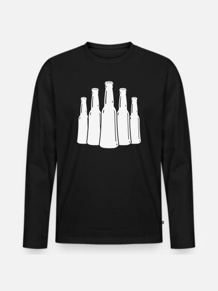 Beer Bottles Silhouette - Men's Premium Organic Long Sleeve Shirt - black