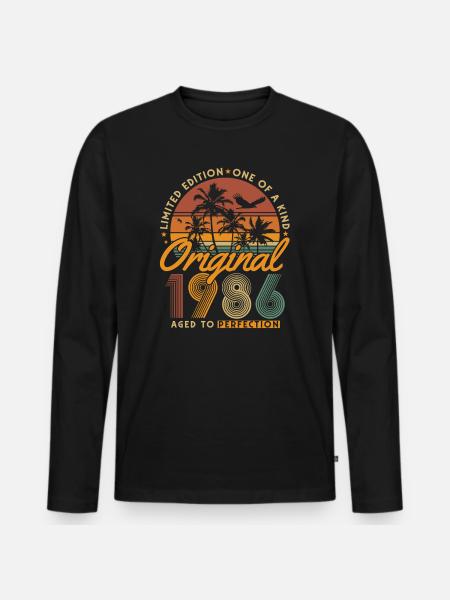 1986 Vintage Born 40-års fødselsdagsgave - Premium økologisk langærmet T-shirt til mænd - sort