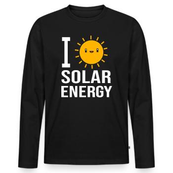 Solar Nachhaltigkeit Erneuerbare Energien - Männer Premium Bio Langarmshirt - Schwarz - Vorne - Nico (187cm)