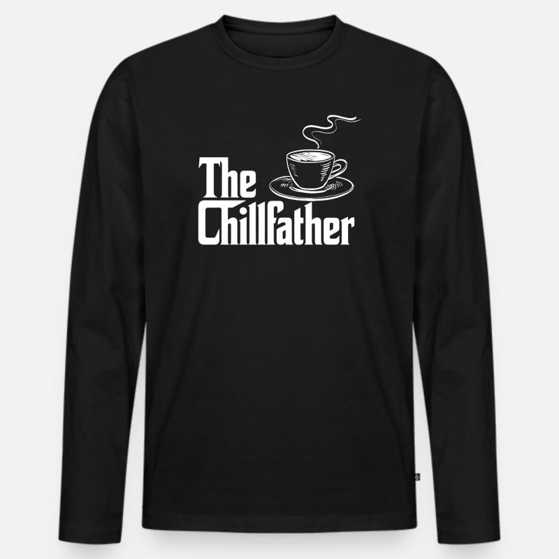 The Chillfather - Männer Premium Bio Langarmshirt - Schwarz
