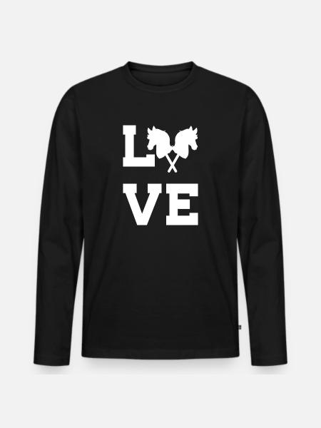 40 Hobby Horse Love - Men's Premium Organic Long Sleeve Shirt - black